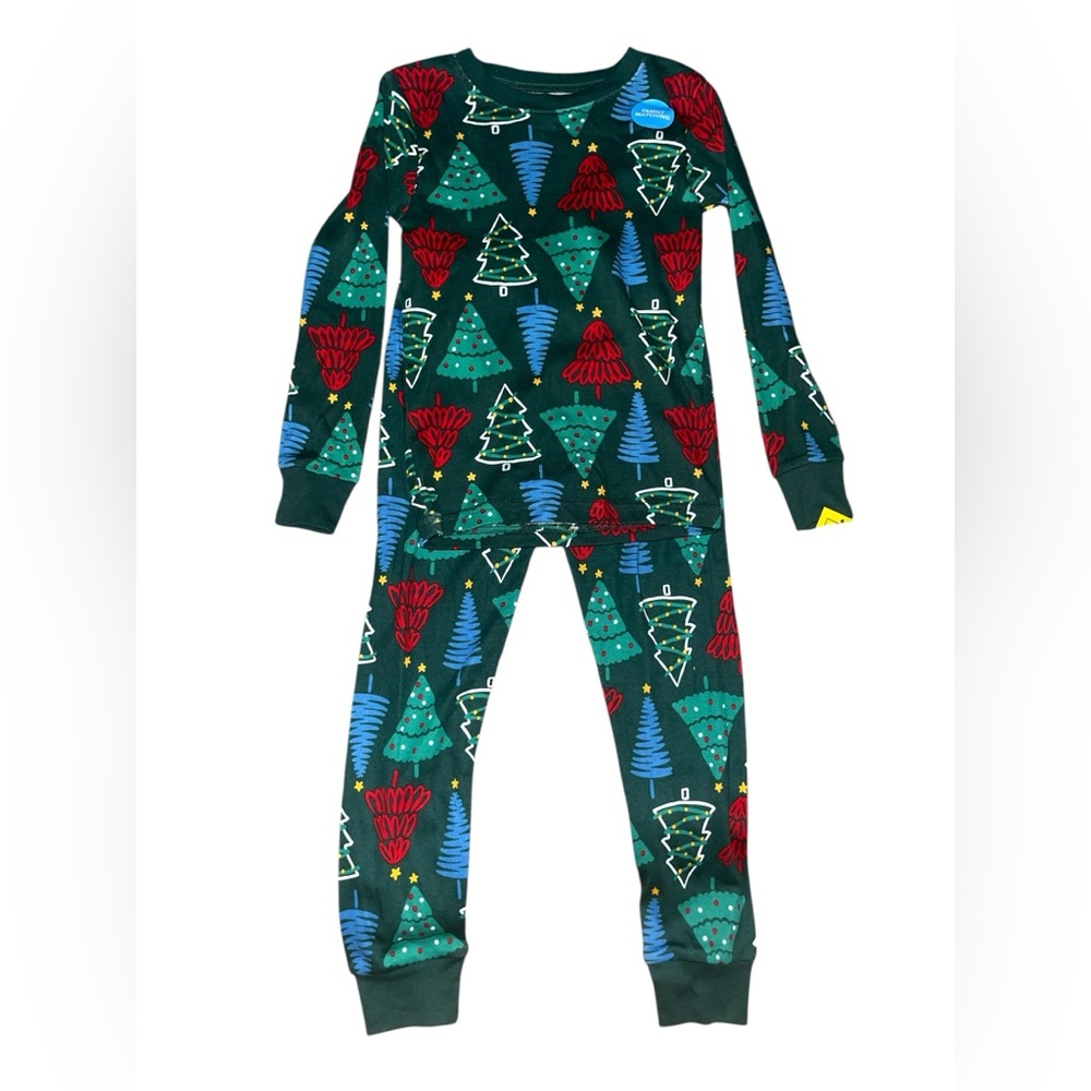Carter's Festive Tree Green and Red Kids Pajama Set